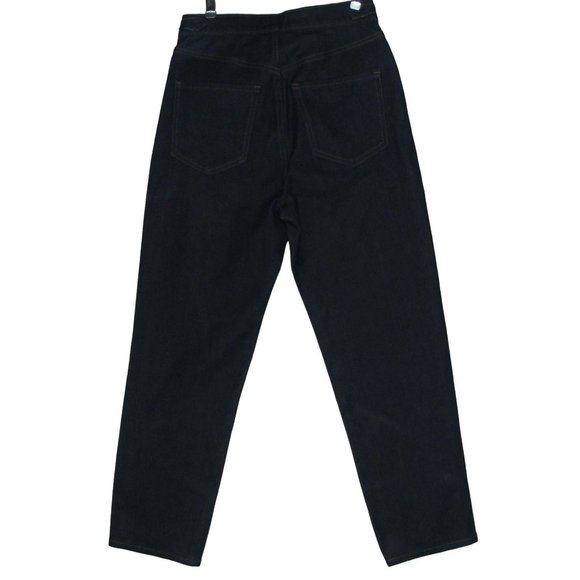 Express Mom Jeans Womens Size 2 x 26"Inseam Crop Super High Rise dark blue wash - Picture 7 of 10